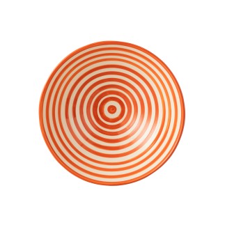 Grand saladier en céramique orange 40x40x15 cm